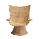 Durrah Hand-Woven Rattan & Metal Swivel Chair