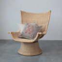 Durrah Hand-Woven Rattan & Metal Swivel Chair