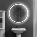 Athena 32 X 32 Round Frameless LED Illuminated Bathroom Wall Mirror