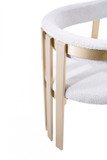 Potomac Beige Sherpa and Gold Dining Chair