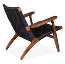 CH25 Lounge Chair Walnut, Black