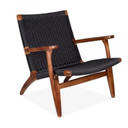 CH25 Lounge Chair Walnut, Black