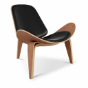 Archie Shell Chair, Black Vegan Leather