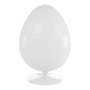 Easter Egg Chair, White Shell, Gray Fabric