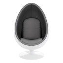 Easter Egg Chair, White Shell, Gray Fabric