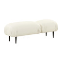 Adele Vegan Leather Bench, White