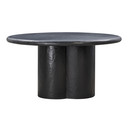 Elinor Black Faux Plaster  Round Dining Table