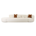 Mackie Cream Boucle 3-Piece Chaise Modular Sofa