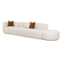 Mackie Cream Boucle 3-Piece Chaise Modular Sofa