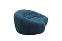 Yarrow Curved Teal Fabric Short Sofa