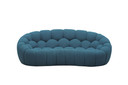 Yarrow Curved Teal Fabric Short Sofa