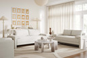 Marcel Pearl White Upholstered Sofa