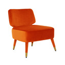 Wilda Orange Velvet  Accent Chair