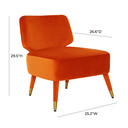 Wilda Orange Velvet  Accent Chair