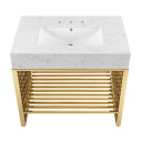 Gridiron 36" Bathroom Vanity, Gold