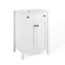 Morningside 24" Bathroom Vanity, White and White