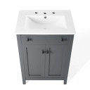 Morningside 24" Bathroom Vanity, Gray and White