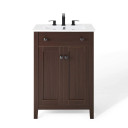 Morningside 24" Bathroom Vanity, Walnut and White