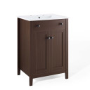 Morningside 24" Bathroom Vanity, Walnut and White