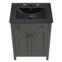 Morningside 24" Bathroom Vanity, Gray and Black