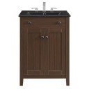 Morningside 24" Bathroom Vanity, Walnut and Black