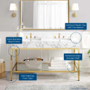 Kingston 60" Gold Stainless Steel Bathroom Vanity