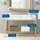 Kingston 50" Gold Stainless Steel Bathroom Vanity