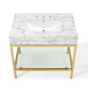 Kingston 36" Gold Stainless Steel Bathroom Vanity