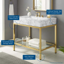 Kingston 36" Gold Stainless Steel Bathroom Vanity