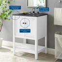 Esteem 24" Bathroom Vanity, White and Black