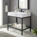 Kingston 36" Black Stainless Steel Bathroom Vanity