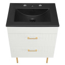 Denmark Bathroom Vanity, Black Top