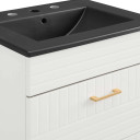 Denmark Bathroom Vanity, Black Top