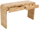 Crescent Burl Wood Console Table