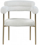 Nebula Boucle Fabric Dining Chair Brushed Brass, Set of 2