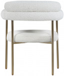 Nebula Boucle Fabric Dining Chair Brushed Brass, Set of 2