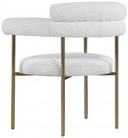 Nebula Boucle Fabric Dining Chair Brushed Brass, Set of 2