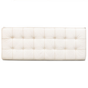 Pavilion Leather Bench, White & Walnut