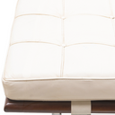 Pavilion Leather Bench, White & Walnut