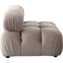 Paloma Armless Chair, Tufted Mink Tan Fabric