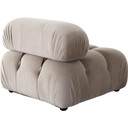 Paloma Armless Chair, Tufted Mink Tan Fabric
