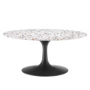 Pedestal Design 36" Round Terrazzo Coffee Table