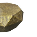 Octagon Geometric Aluminum Coffee Table, Antique Brass