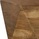Hexagonal Wood Drum Coffee Table, Rich Natural Brown