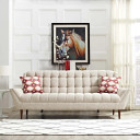 Realm Upholstered Fabric Sofa, Beige