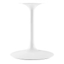Pedestal Design 60" Round Wood Grain Top Dining Table, White Base