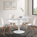 Pedestal Design 60" Oval Terrazzo Dining Table