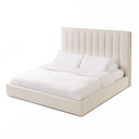Valencia White Fabric Queen Bed