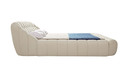 Yarrow Off White Fabric Bed