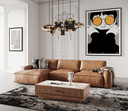 Cambridge LAF Cognac Leather Sectional Sofa